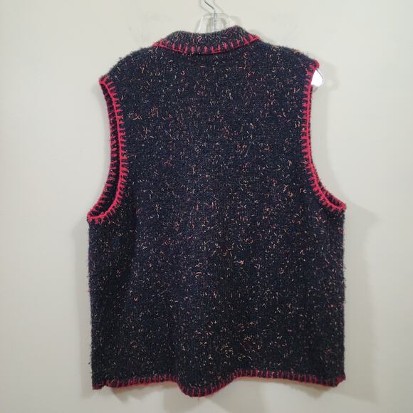 Vintage CJ Banks full zip front confetti sweater vest woman's size 1X - Picture 3 of 7